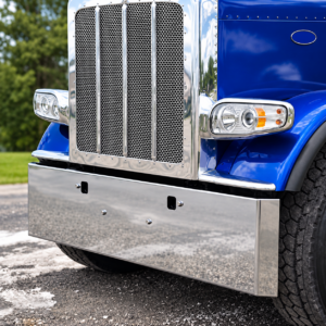 20" Stainless Mitered End Bumper with Tow Holes - Peterbilt